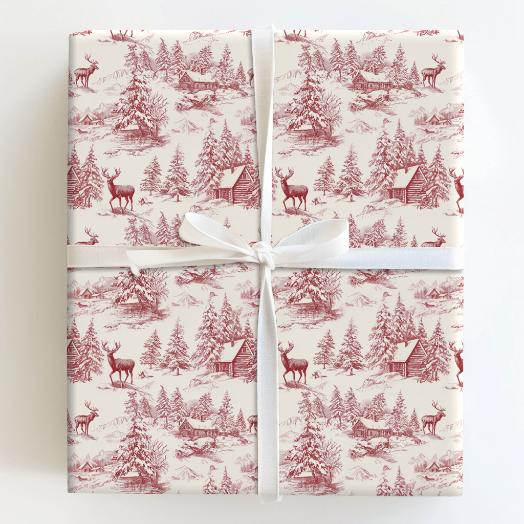 Reindeer Toile - Wrapping Paper - Aspen & Arlo