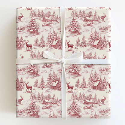 Reindeer Toile - Wrapping Paper - Aspen & Arlo