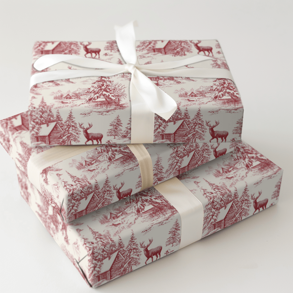 Reindeer Toile - Wrapping Paper - Aspen & Arlo