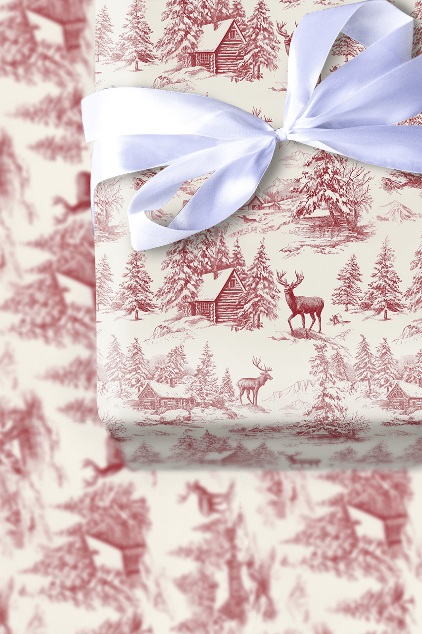 Reindeer Toile - Wrapping Paper - Aspen & Arlo