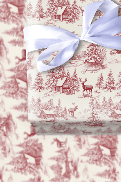 Reindeer Toile - Wrapping Paper - Aspen & Arlo