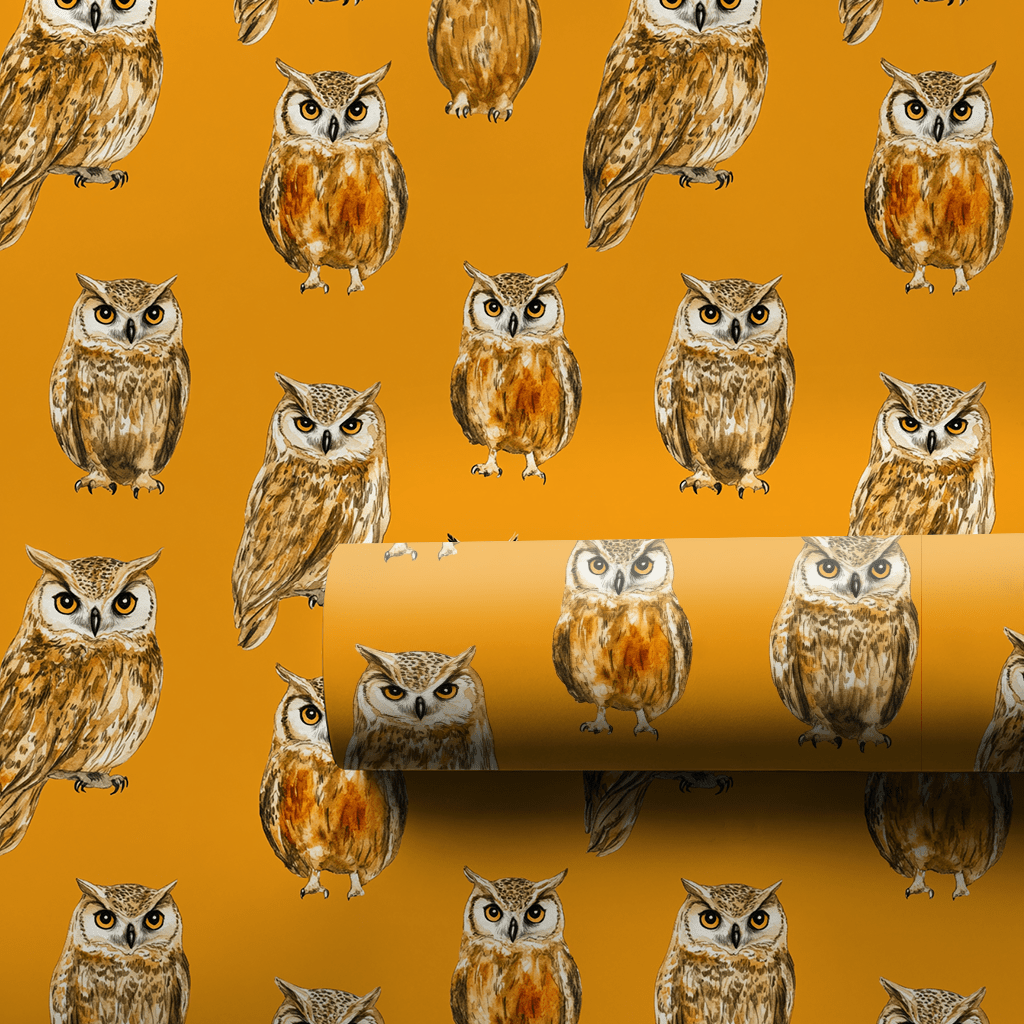 Hoot Orange - Wrapping Paper - Aspen & Arlo