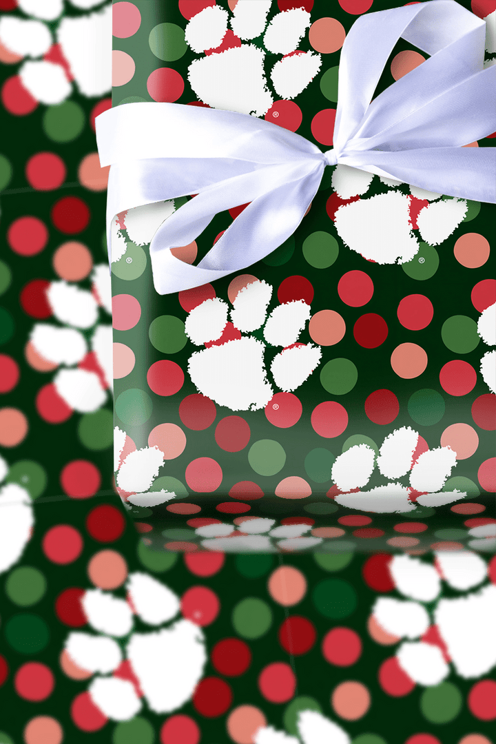 Clemson Winter Dots - Wrapping Paper - Aspen & Arlo