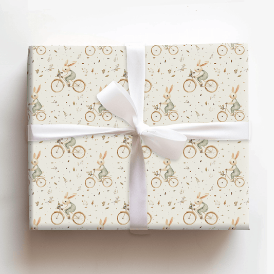 Bunny on a Bike - Wrapping Paper - Aspen & Arlo