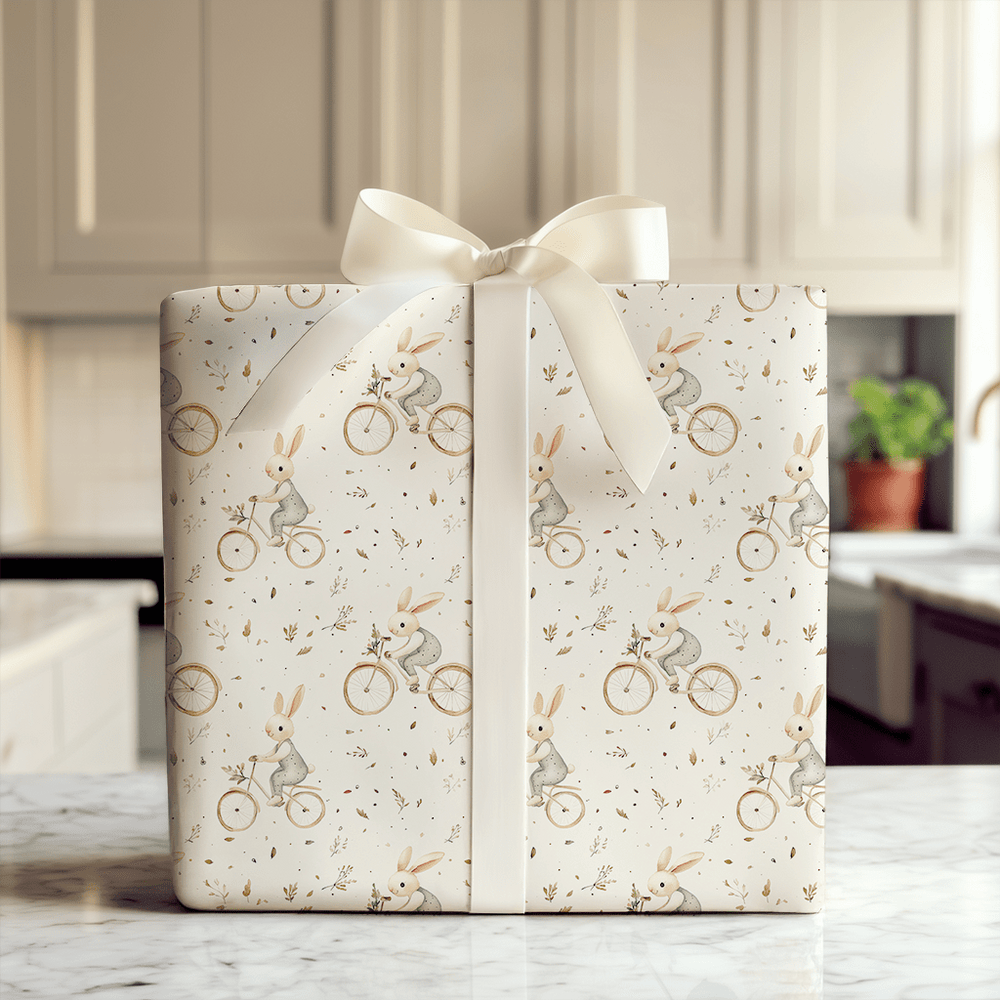 Bunny on a Bike - Wrapping Paper - Aspen & Arlo