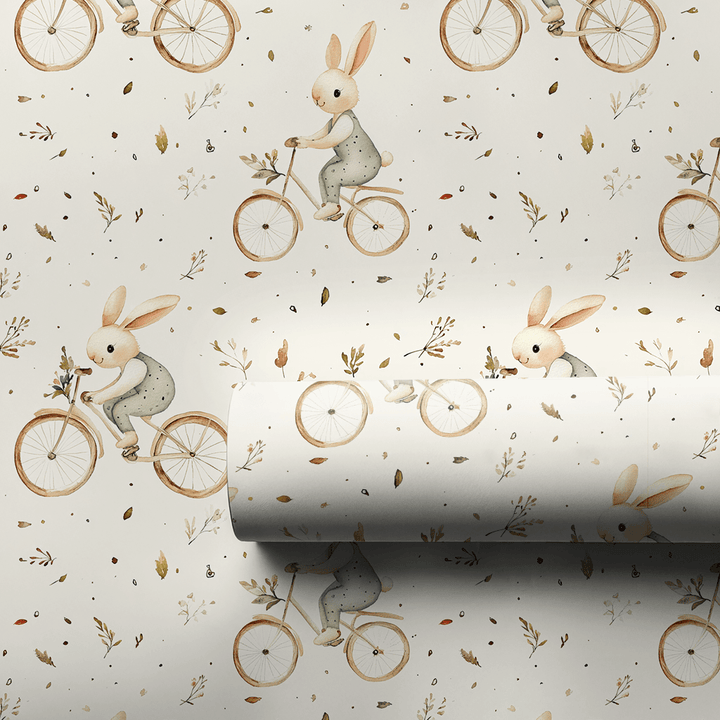 Bunny on a Bike - Wrapping Paper - Aspen & Arlo
