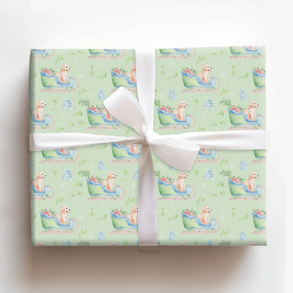 Golden Sleigh - Wrapping Paper - Aspen & Arlo