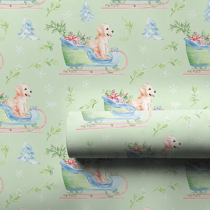 Golden Sleigh - Wrapping Paper - Aspen & Arlo