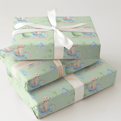 Golden Sleigh - Wrapping Paper - Aspen & Arlo