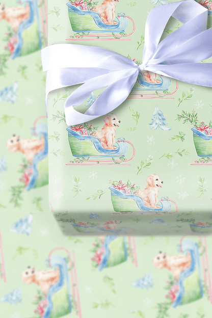 Golden Sleigh - Wrapping Paper - Aspen & Arlo