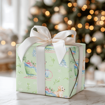 Golden Sleigh - Wrapping Paper - Aspen & Arlo
