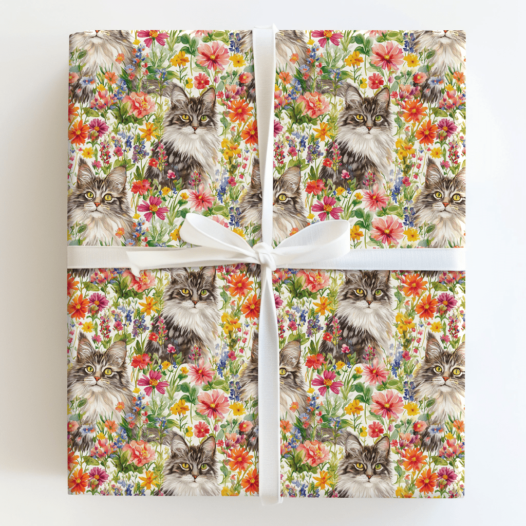 Garden Day with the Maine Coon - Wrapping Paper - Aspen & Arlo