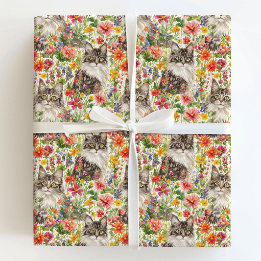 Garden Day with the Maine Coon - Wrapping Paper - Aspen & Arlo