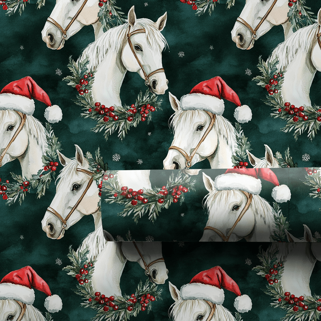 Snowflake Stallion - Wrapping Paper - Aspen & Arlo