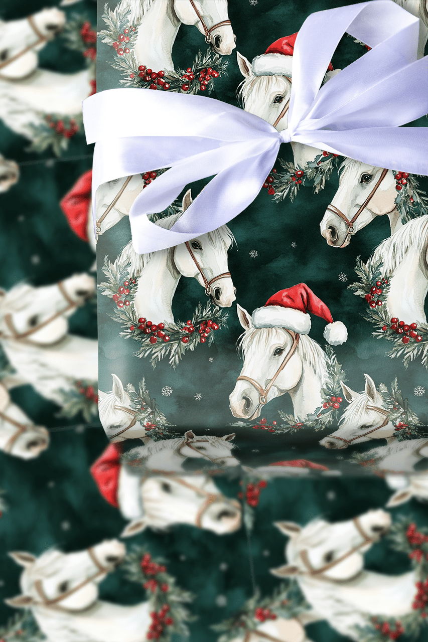 Snowflake Stallion - Wrapping Paper - Aspen & Arlo