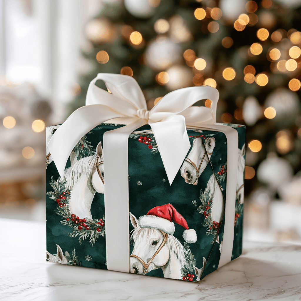 Snowflake Stallion - Wrapping Paper - Aspen & Arlo