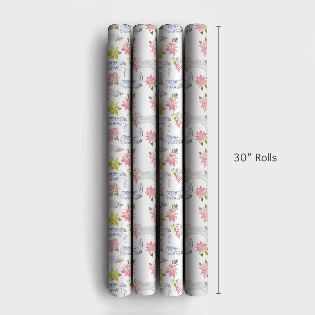 Poinsettas in Boots - Wrapping Paper - Aspen & Arlo