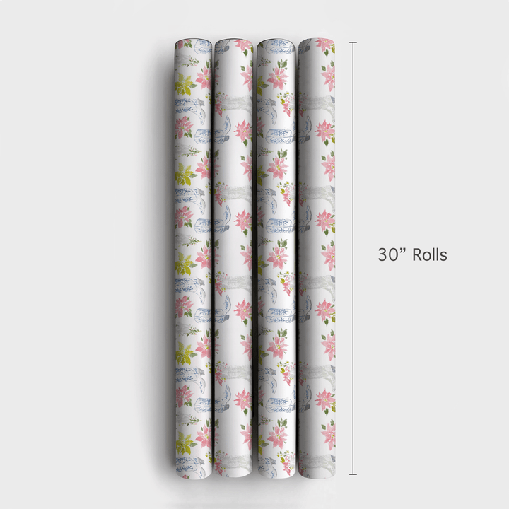 Poinsettas in Boots - Wrapping Paper - Aspen & Arlo