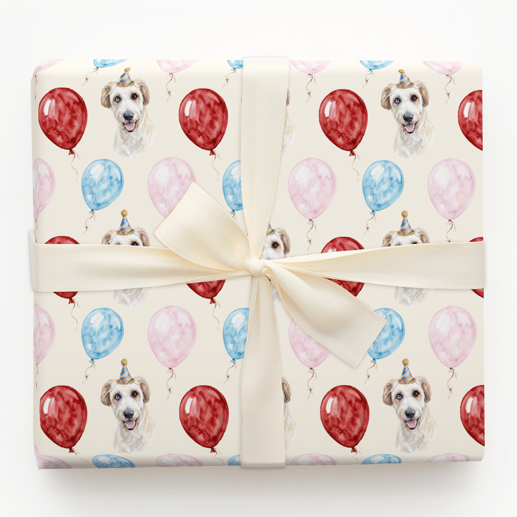 Party with White Goldendoodle - Wrapping Paper - Aspen & Arlo