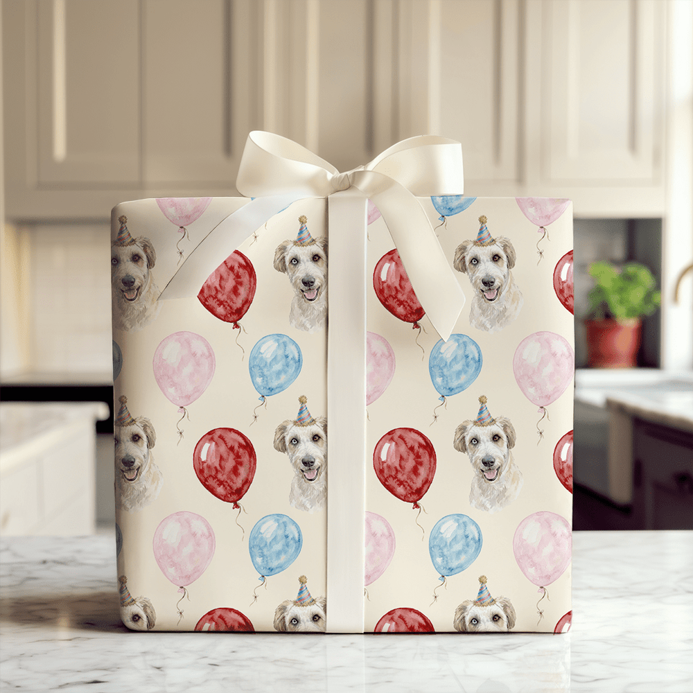 Party with White Goldendoodle - Wrapping Paper - Aspen & Arlo