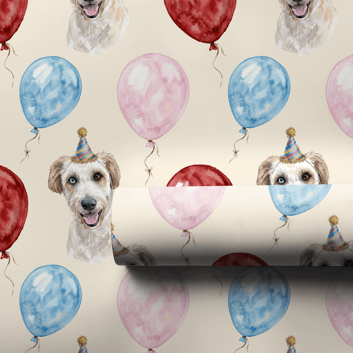 Party with White Goldendoodle - Wrapping Paper - Aspen & Arlo