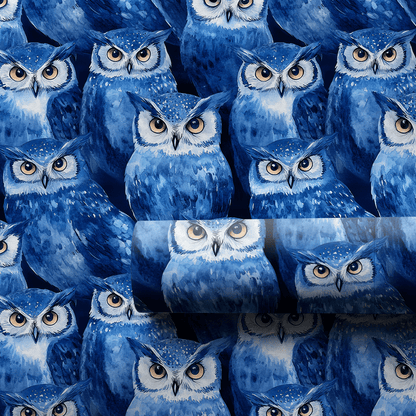 Hoot Blue - Wrapping Paper - Aspen & Arlo