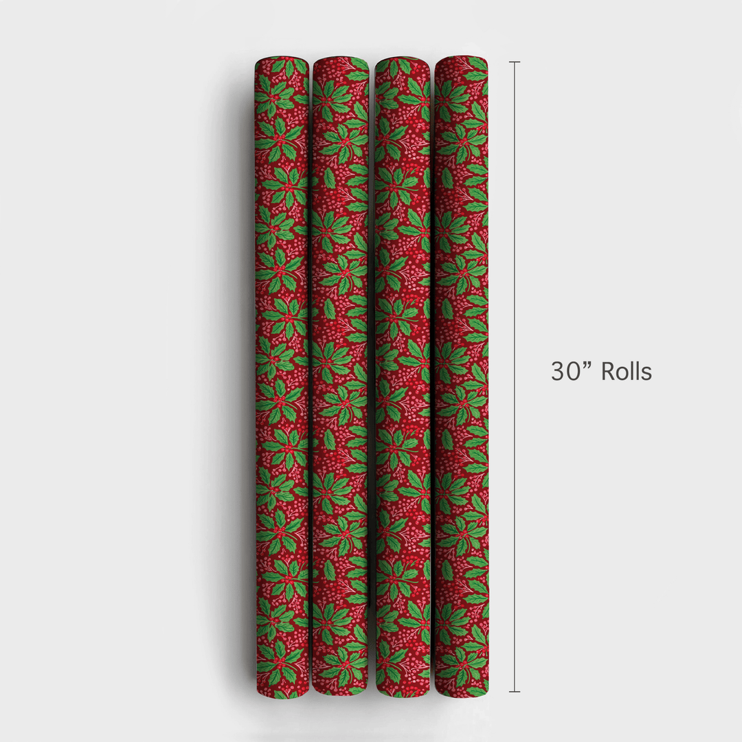 Cranberry Berry Holly - Wrapping Paper - Aspen & Arlo