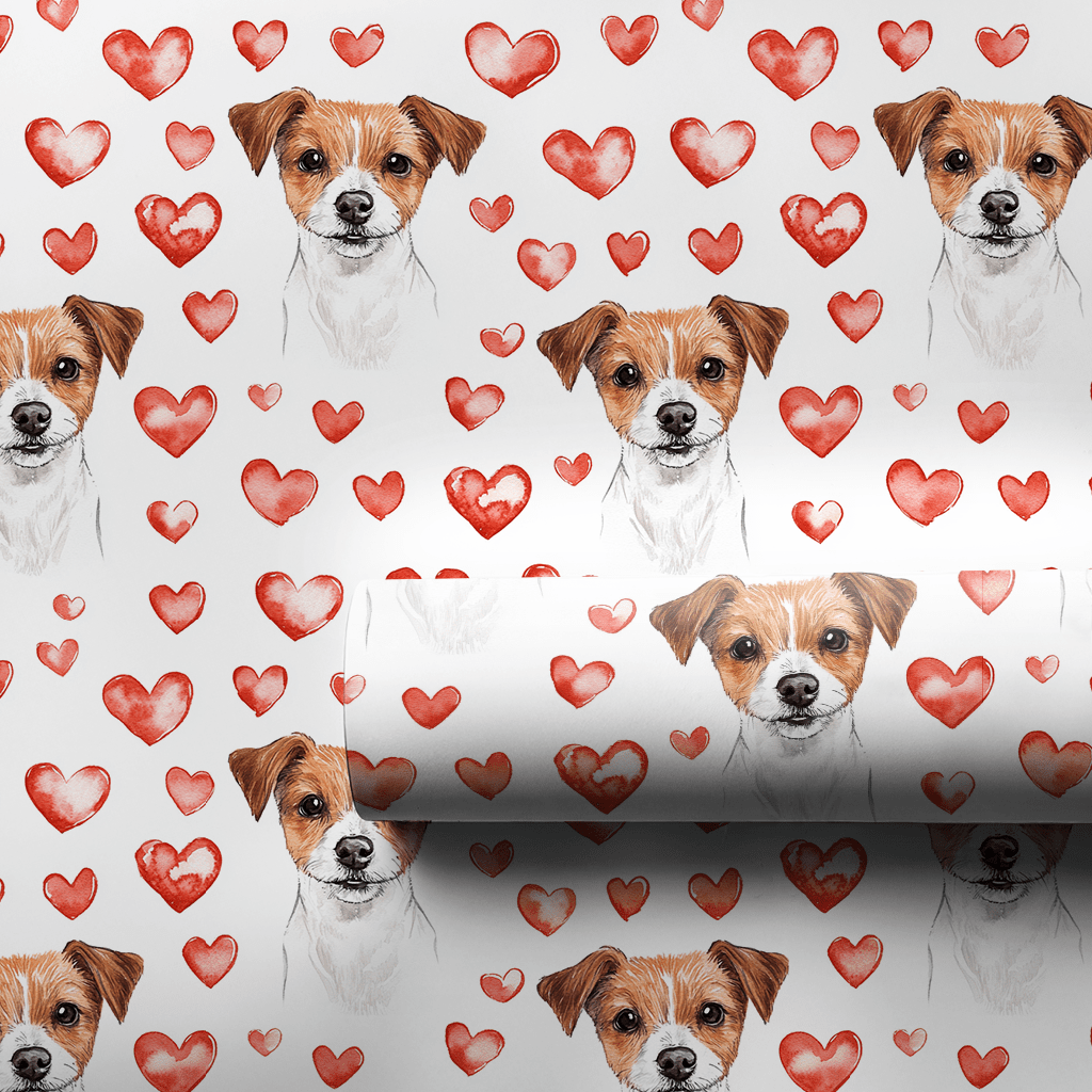 Jack Russell Valentine - Wrapping Paper - Aspen & Arlo