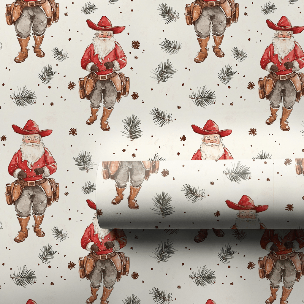 Rancher Santa - Wrapping Paper - Aspen & Arlo