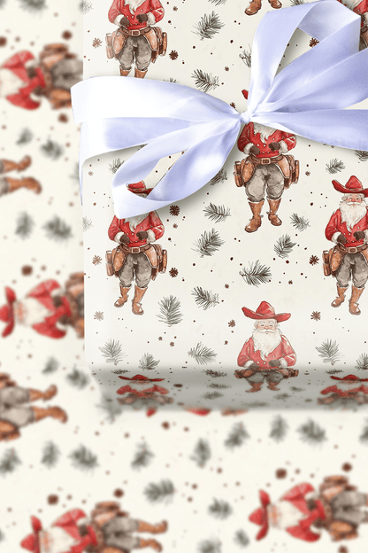 Rancher Santa - Wrapping Paper - Aspen & Arlo