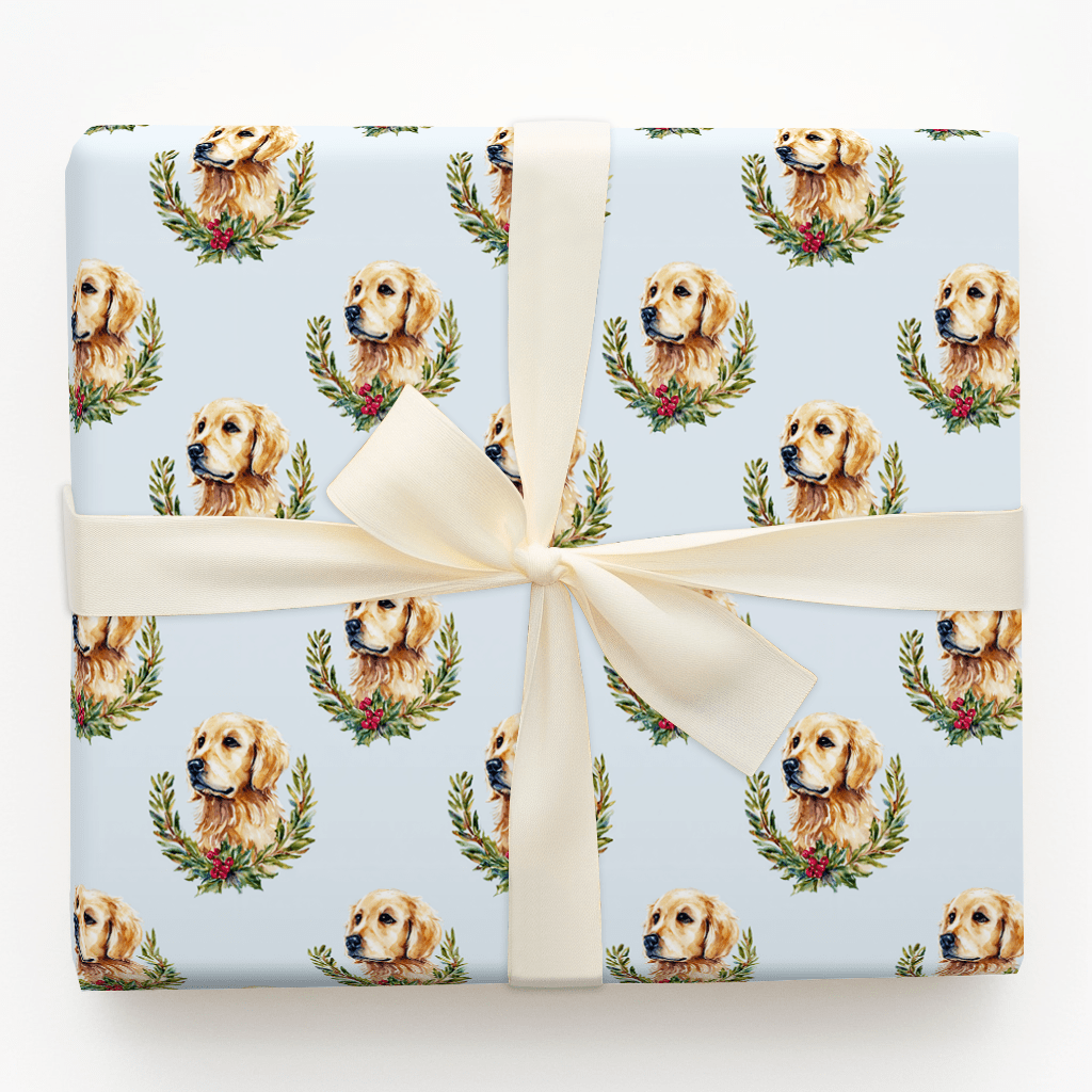 Golden Holly - Wrapping Paper - Aspen & Arlo