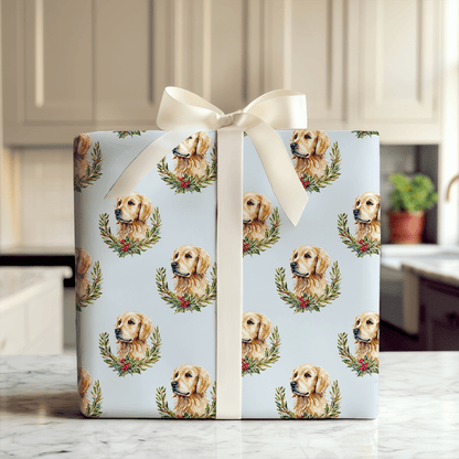 Golden Holly - Wrapping Paper - Aspen & Arlo