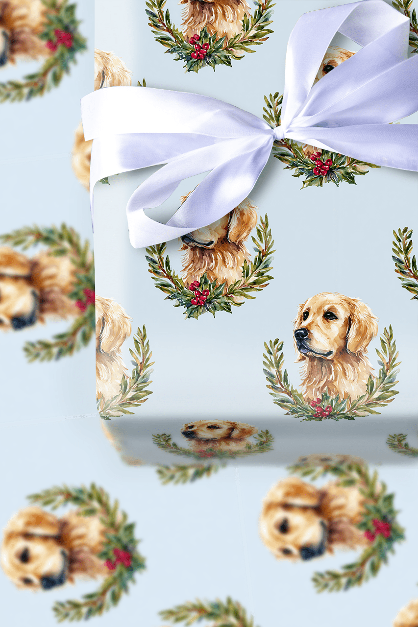 Golden Holly - Wrapping Paper - Aspen & Arlo