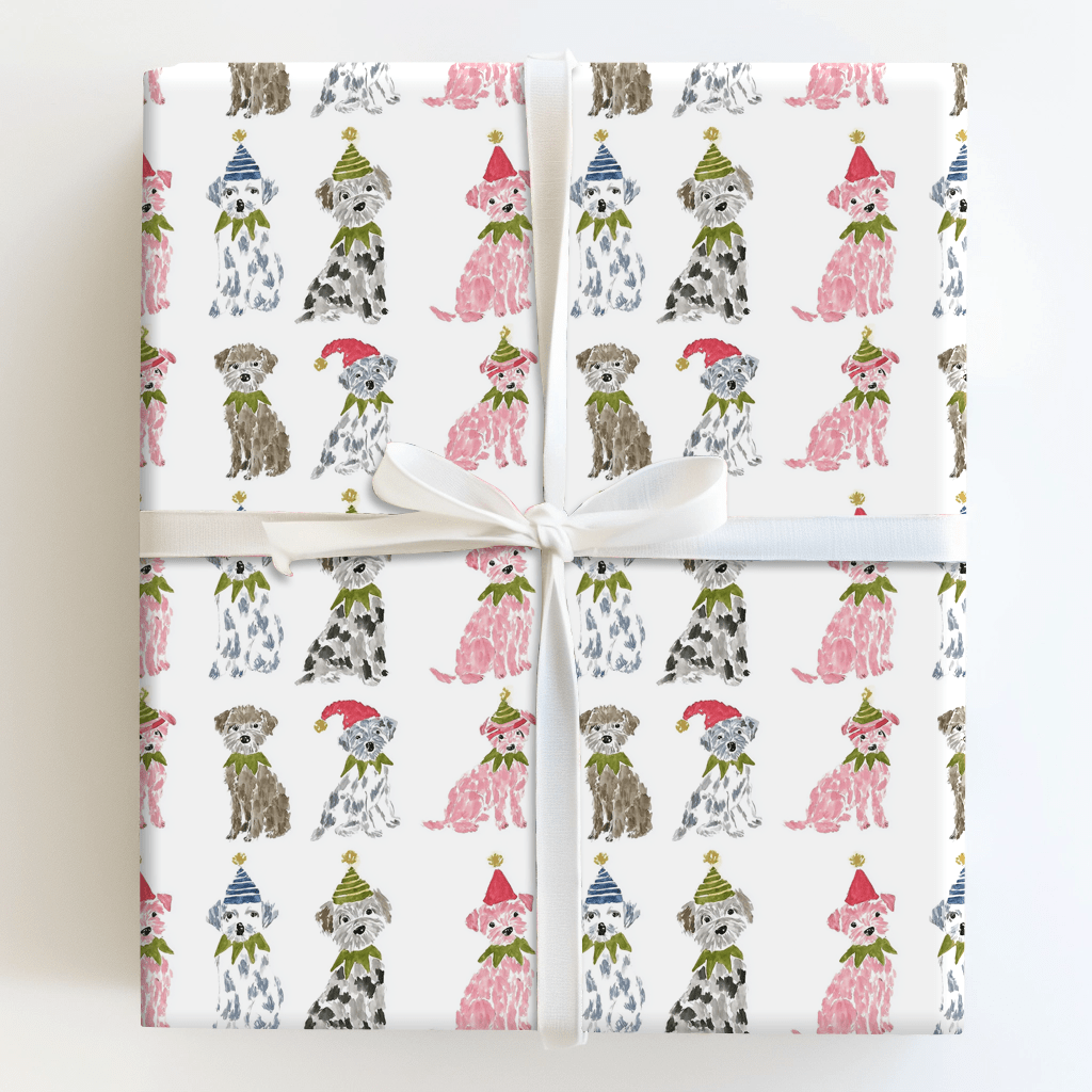 Elf Pups - Wrapping Paper - Aspen & Arlo