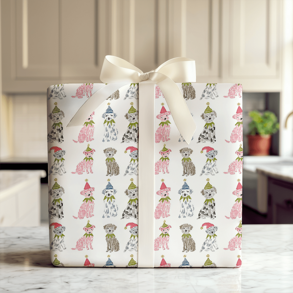 Elf Pups - Wrapping Paper - Aspen & Arlo