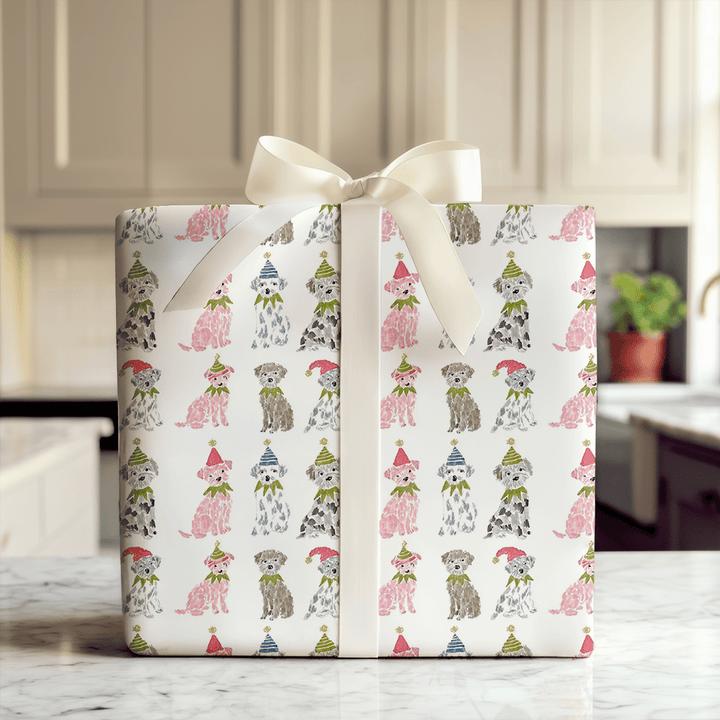 Elf Pups - Wrapping Paper - Aspen & Arlo
