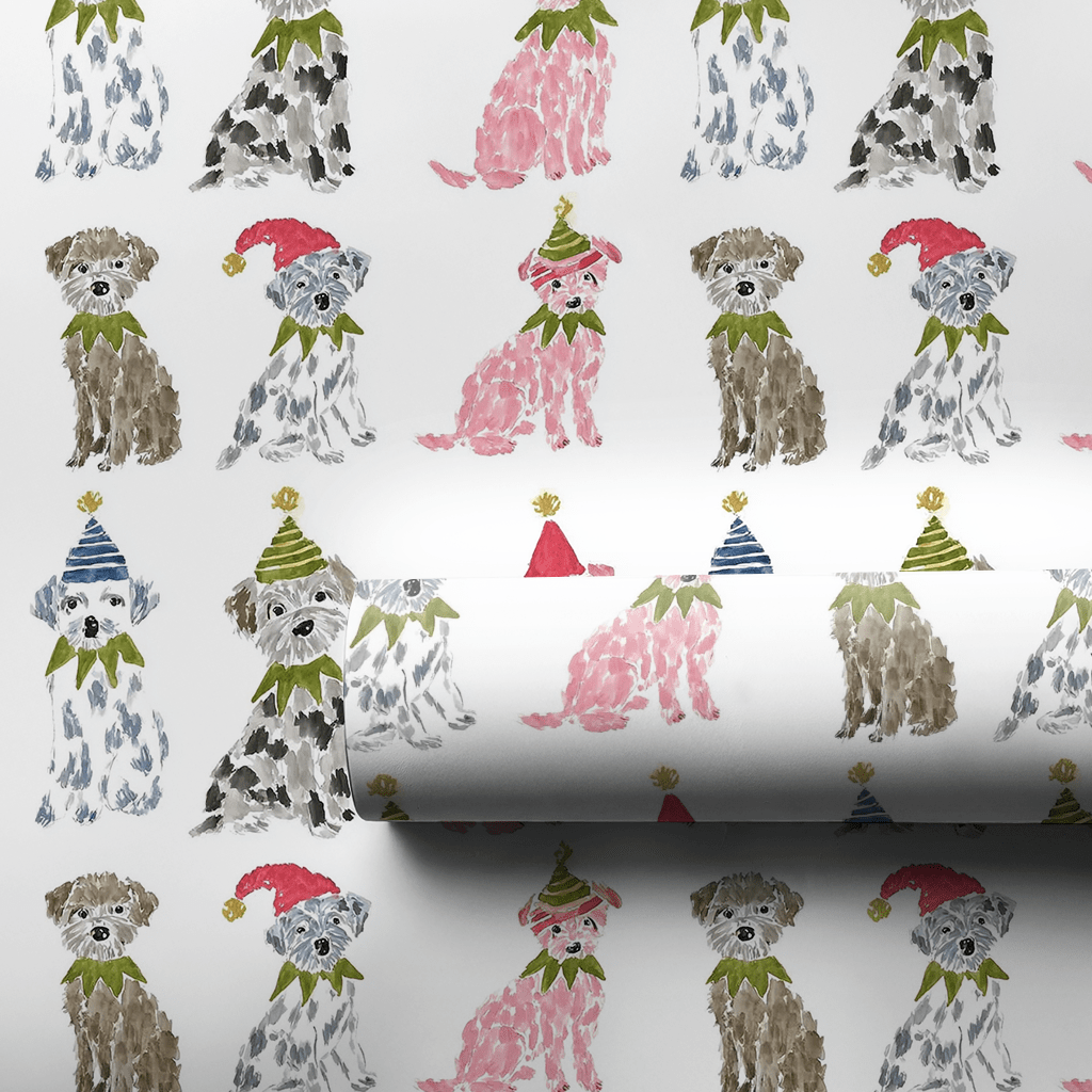 Elf Pups - Wrapping Paper - Aspen & Arlo
