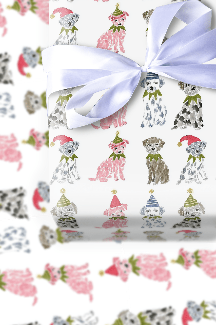 Elf Pups - Wrapping Paper - Aspen & Arlo