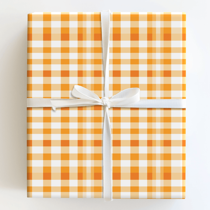 Papaya Gingham - Wrapping Paper - Aspen & Arlo