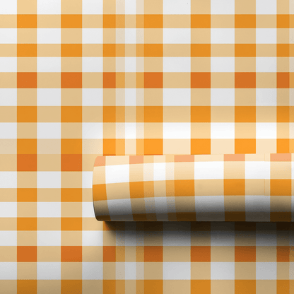 Papaya Gingham - Wrapping Paper - Aspen &amp; Arlo