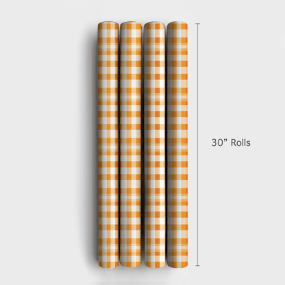 Papaya Gingham - Wrapping Paper - Aspen &amp; Arlo