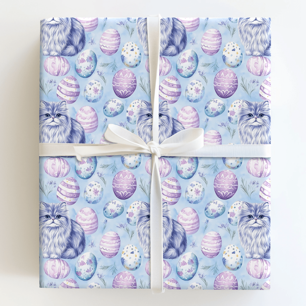 Purple Easter Kitty - Wrapping Paper - Aspen & Arlo