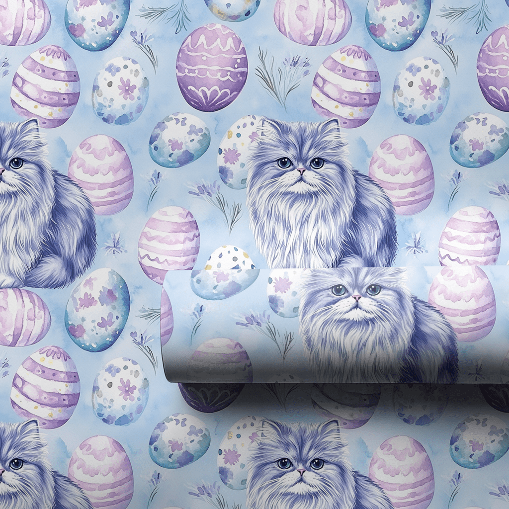 Purple Easter Kitty - Wrapping Paper - Aspen & Arlo