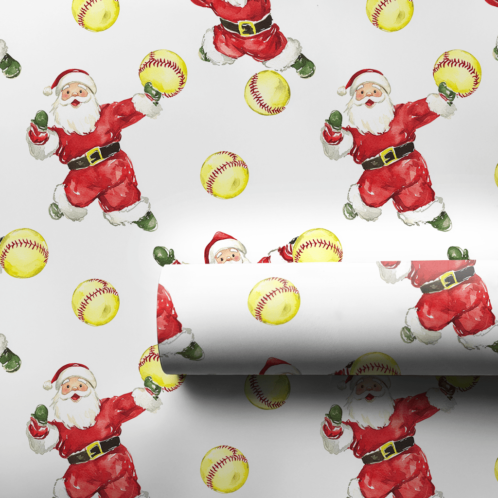 Santa Softpitch - Wrapping Paper - Aspen & Arlo