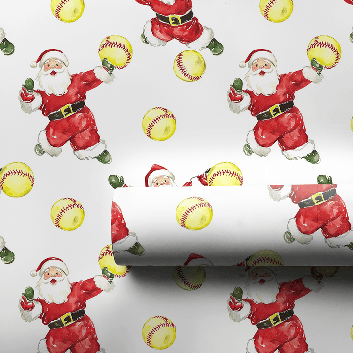 Santa Softpitch - Wrapping Paper - Aspen & Arlo