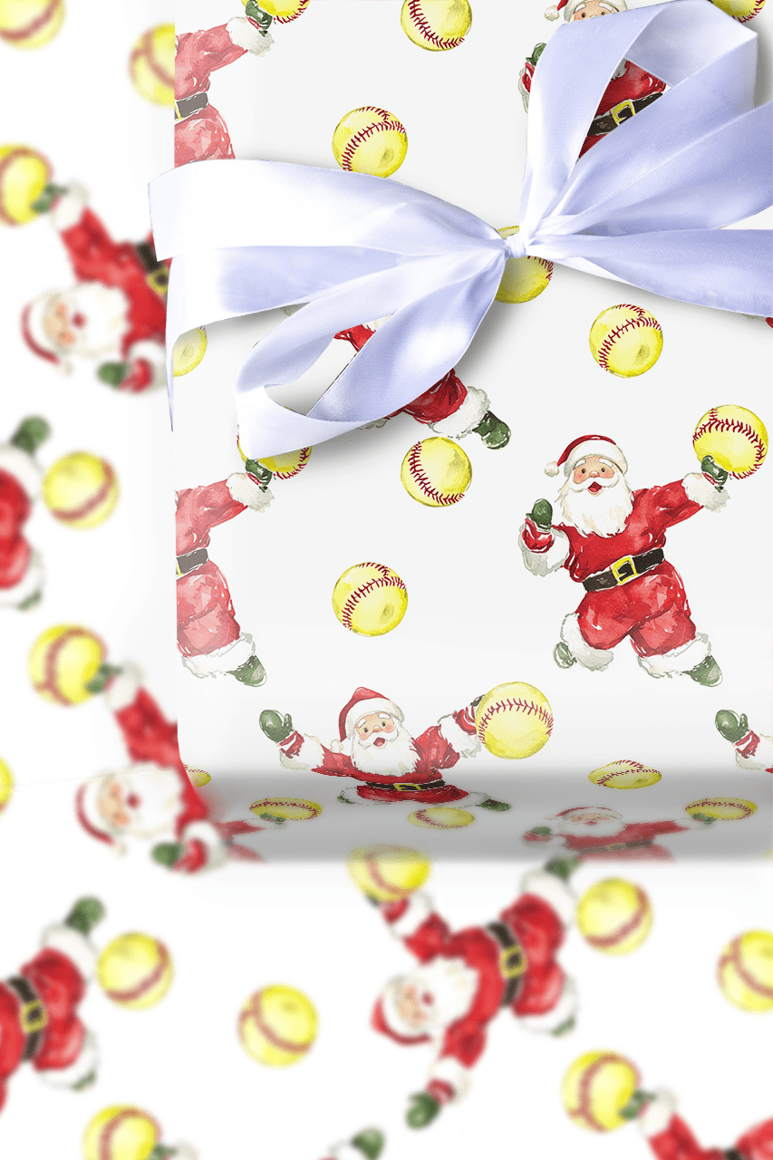 Santa Softpitch - Wrapping Paper - Aspen & Arlo