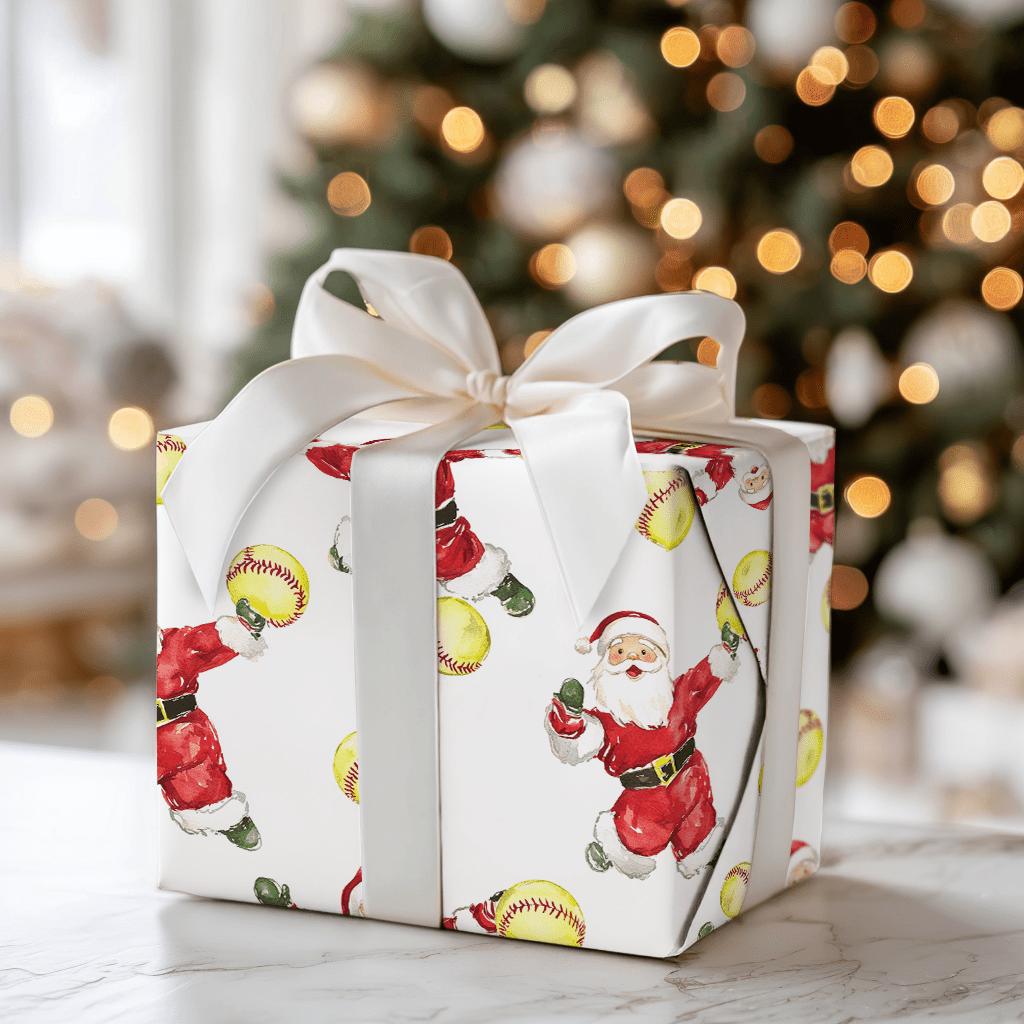 Santa Softpitch - Wrapping Paper - Aspen & Arlo