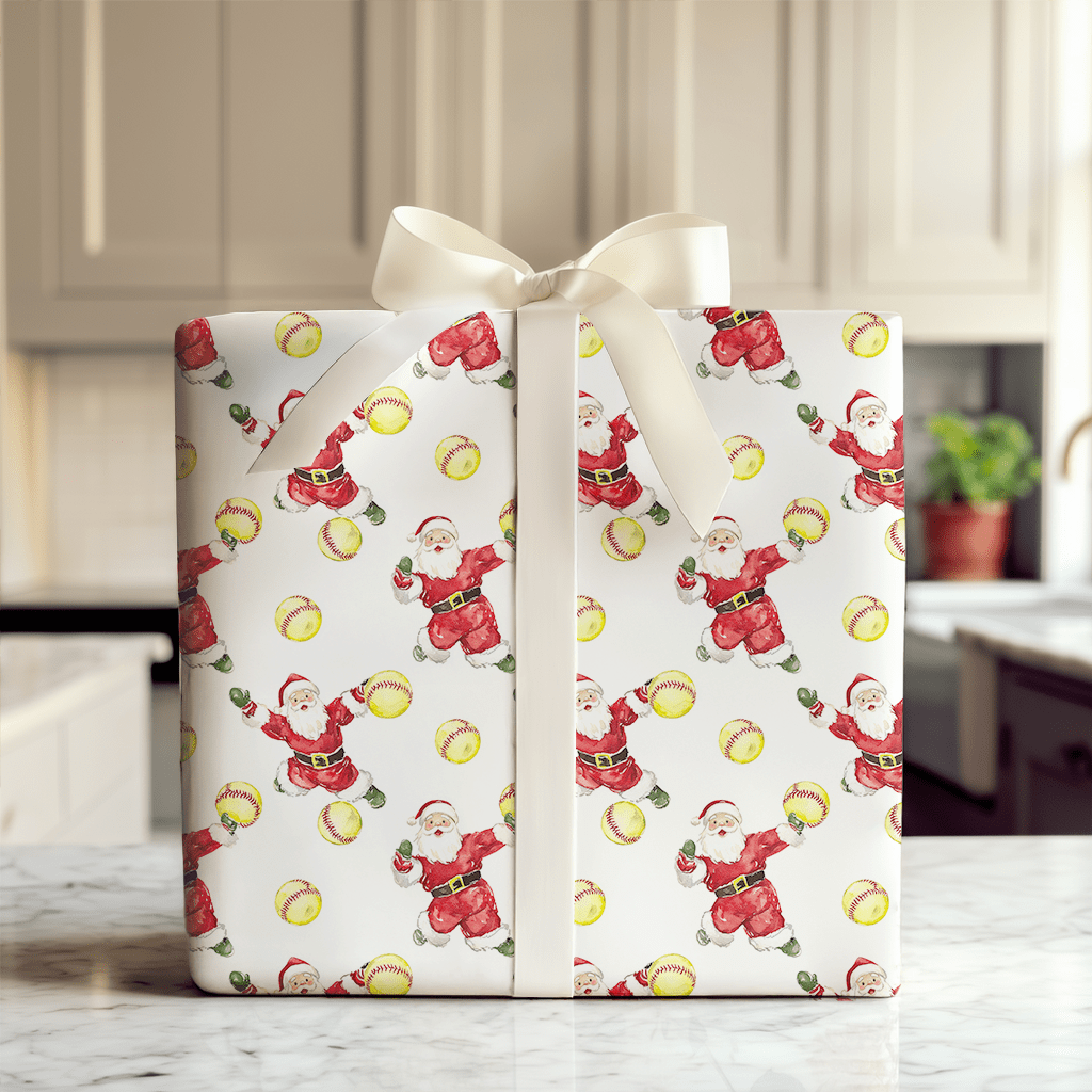 Santa Softpitch - Wrapping Paper - Aspen & Arlo