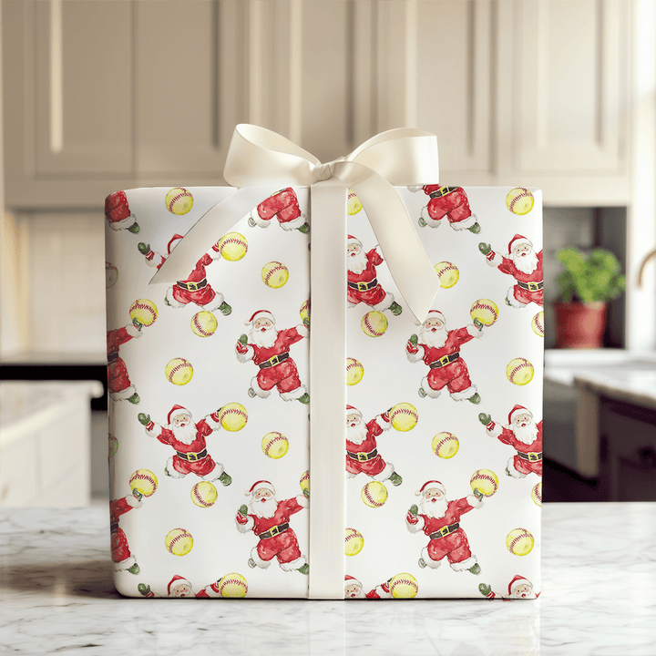 Santa Softpitch - Wrapping Paper - Aspen & Arlo