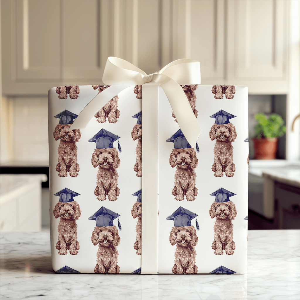 Chocolate Doodle Graduate - Wrapping Paper - Aspen & Arlo